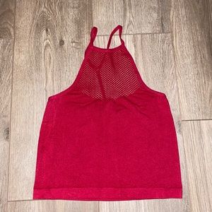 Forever 21, Red, mesh, high neck crop top